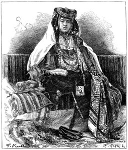 Ouled Nail-danser, Algeriet, c1890