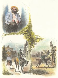 Illustration af Armand-Louis-Henri Telory til børnenes tilpasning af Don Quichot af Armand Louis Henri Telory