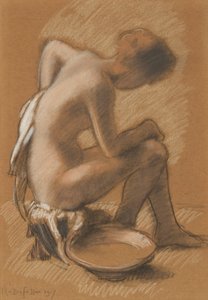 Kvinde ved sit toilet Kvinde ved sit toilet, 1917. af Armand Rassenfosse