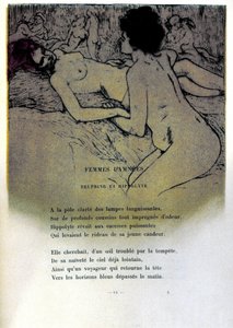 Illustration af Armand Rassenfosse (1862 - 1934) til digtet "Fordømte kvinder"" i "Les fleurs du mal" af Charles Baudelaire (1821-1867) 1899 af Armand Rassenfosse