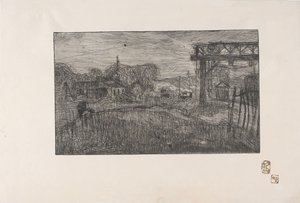 La Gare de Valmondois (Valmondois Train Station) 1893 (ætsning og roulette) af Armand Séguin