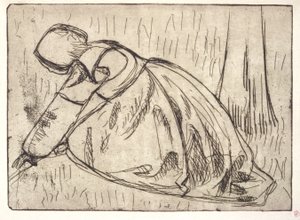 La Glaneuse (Gleaner) (ætsning) af Armand Séguin