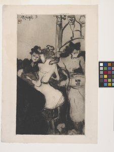 Le Bar (Baren) (ætsning, ætsning med blød jord, akvatint og roulette) af Armand Séguin
