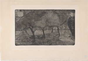 Les Pommiers (Æbletræerne) 1893 (ætsning, akvatint og tørnål) af Armand Séguin
