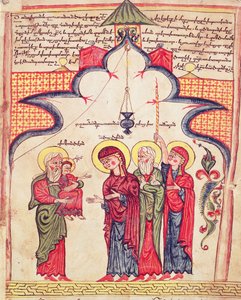 Præsentation i templet fra et evangelium, ca. 1200