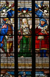 Josue, the Sibyl Europe and Amos - Glasmaleri i kapellet Saint Catherine, Arnaud de Moles (1470-1520), færdiggjort i 1513 - Cathedrale Sainte Marie d