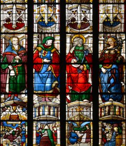Noe, Ezechiel, Sankt Peter, Erythrees sibylle - Glasmaleri i kapellet i Marias Hellige Hjerte, af Arnaud de Moles (1470-1520) færdiggjort i 1513 - Cathedrale Sainte Marie d