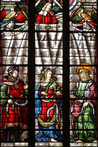Profeten Daniel, Sibylle Cimmerienne og Saint Matthew the Evangelist - Glasmosaik af kapellet Saint Louis, Arnaud de Moles (1470-1520) færdiggjort i 1513 - Cathedrale Sainte Marie d