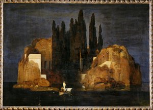 Die Toteninsel - De dødes ø ... (olie på lærred) af Arnold Böcklin