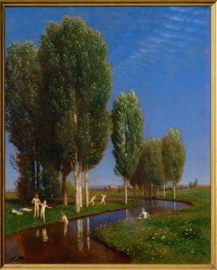 Ein Sommertag - En sommerdag ... (maleri på træ) af Arnold Böcklin