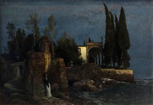 Villa ved havet, ca. 1877 (Olie på lærred) af Arnold Bocklin