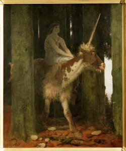 Waldesstille - Stilheden i skoven. ... (maleri på træ) af Arnold Böcklin
