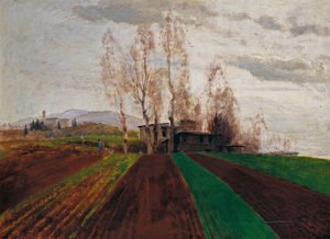 Mark i det tidlige forår / Pløjet mark i det tidlige forår af Arnold Böcklin