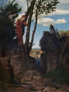 Et landskab, der er typisk for omegnen omkring Firenze af Arnold Böcklin