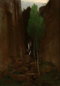 Spring in a Narrow Gorge (Kilde i en klippeslugt) af Arnold Böcklin