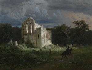 Månelyslandskab med en ruin af Arnold Böcklin