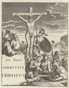 Kristus på korset Titelblad for: A. Bynaeus, Kristus korsfæstet, 1725 af Arnold Houbraken