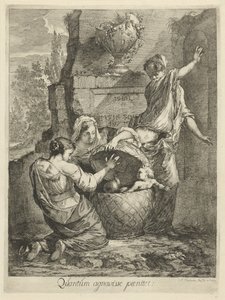 Erichthonius fundet af de tørre datters af Cecrops (titel på objekt) af Arnold Houbraken