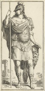 Minerva som personificering af fornuften Reede (titel på objekt) Enogfyrre stykker, flere Sinne-statuer (serietitel) af Arnold Houbraken