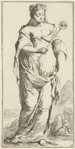 Personificering af beskedenhed Dyd (titel på objekt) Enogfyrre stykker, flere Sinne-statuer (serietitel) af Arnold Houbraken