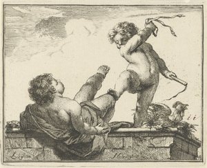 Flid overmander Dovenskab Luijheit Naerstigheit (titel på objekt) Enogfyrre stykker, flere Sinne-statuer (serietitel) af Arnold Houbraken