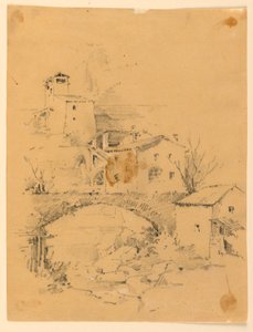 Mølle over en Strøm af Arnold William Brunner