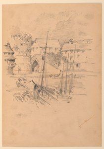 Lille fiskerihavn af Arnold William Brunner
