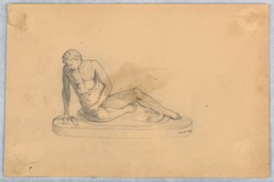 Studie af en statue eller rollebesætning