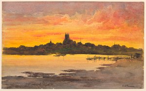 Solnedgang, Nantucket af Arnold William Brunner