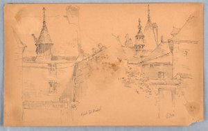 To scener ved Mont St. Michel og Vitré af Arnold William Brunner