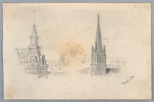 To skitser af tårne af Arnold William Brunner