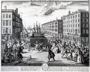 Billingsgates udsigt og humor, 1736 af Arnold van Haecken