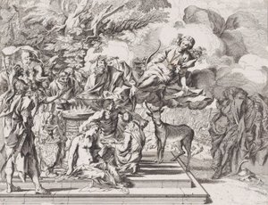 Ofringen af Iphigenia, 1650-1700. af Arnold van Westerhout.