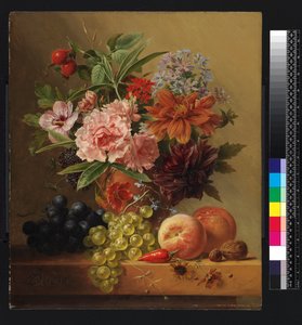 Potte med blomster og frugt, før 1844