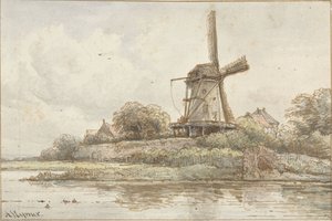 Vindmølle på bymuren af Arnoldus Johannes Eymer