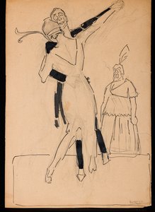 Dancers (blandede medier på karton)