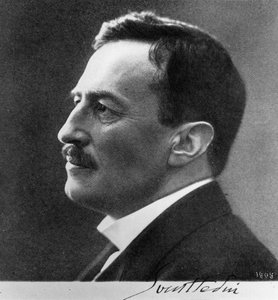 Portræt af Sven Anders Hedin (1865-1952) 1909 (bw foto)