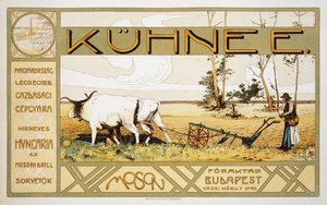 Gengivelse af en plakat, der reklamerer for Kuhnee Agricultural Manufacturers, 1899