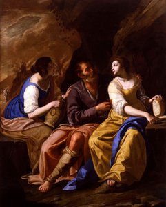 Italiensk:  Lot e le sue figlie Lot og hans døtre af Artemisia Gentileschi