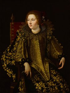 Italiensk: Ritratto di una donna seduta (signora Caterina Savelli) Portræt af en siddende dame (senora Caterina Savelli) af Artemisia Gentileschi