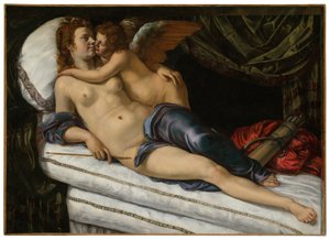 Venus og Amor af Artemisia Gentileschi