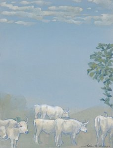 Landskab med køer af Arthur Bowen Davies