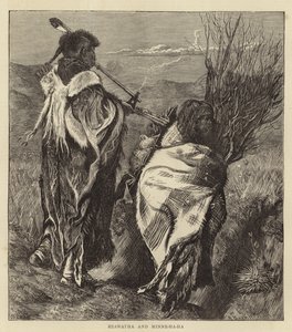 Hiawatha og Minne-Ha-Ha (gravering) af Arthur Boyd (after) Houghton