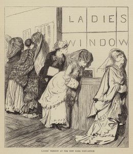 Damevindue på postkontoret i New York af Arthur Boyd Houghton
