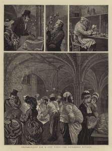 Forberedelser til en byfest, Guildhall Kitchen af Arthur Boyd Houghton