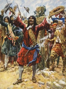 La Salle tager Louisiana i besiddelse, illustration fra 