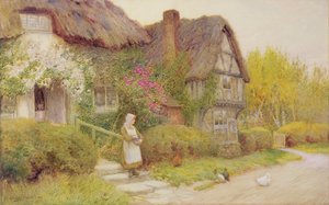 Fodring af hønsene af Arthur Claude Strachan