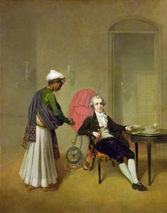 En gentleman, muligvis William Hickey, og hans indiske tjener, ca. 1785 (olie på lærred) af Arthur Devis