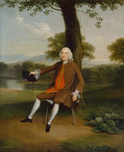 Portræt af en siddende gentleman (olie på lærred) af Arthur Devis