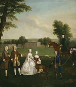 Thomas Lister og familie i Gisburne Park, 1740-41 af Arthur Devis